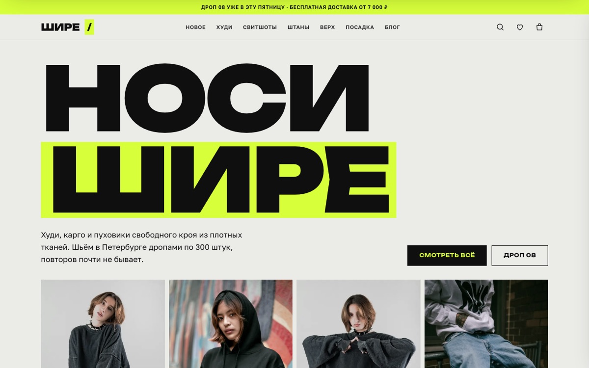 Главная страница демо-сайта «ШИРЕ»
